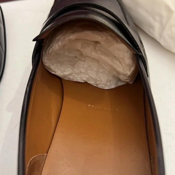 Mens BALLY Dark Grained Gray Slip on Loafer Shoes 9 1/2 - Picture 10 of 16